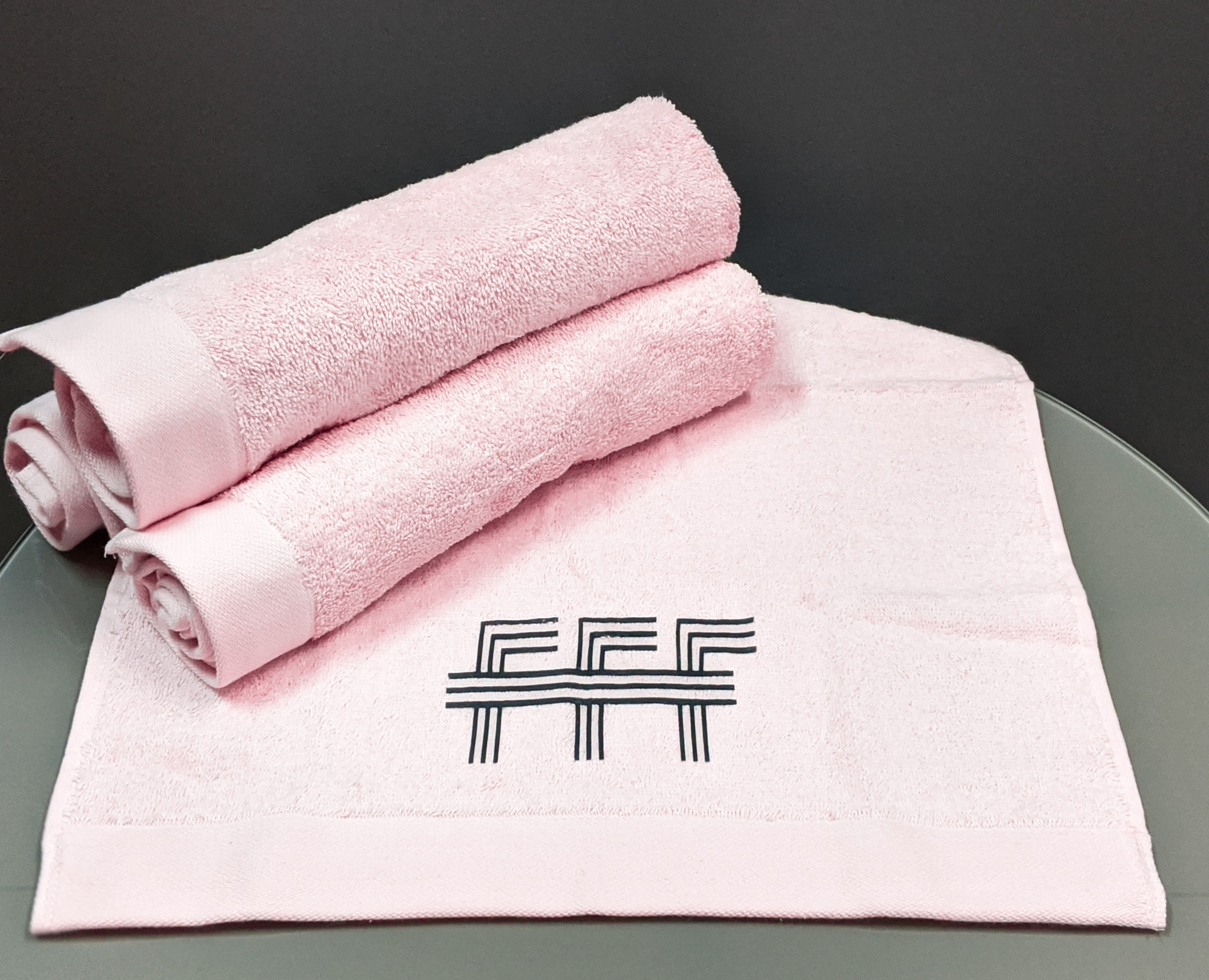 gym towel, sweat towel, towel, cotton, pink logo towel
